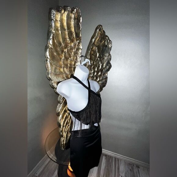 Dreamgirl Black fringe Dress, Medium - Picture 5 of 16